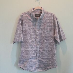 RedHead Men's Blue Casual Button Down Shirt Size Large With Truck/Canoe Design